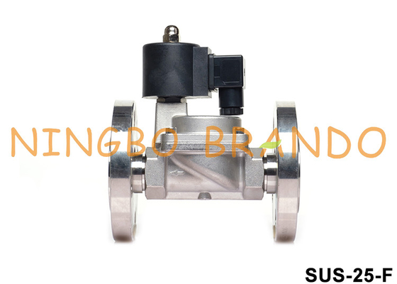 1'' Flange Piston Operated Solenoid Valve SS304 Body 24VDC 220VAC