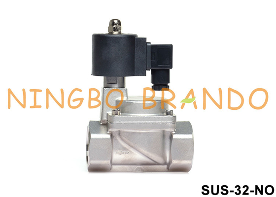 1-1/4'' 2 Way Normal Open SS 304 Solenoid Valve PTFE Seal 24V 220V