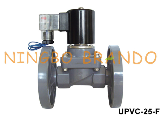 1'' Flanged Plastic PVC UPVC Solenoid Valve Anti Corrosive 24V 220V