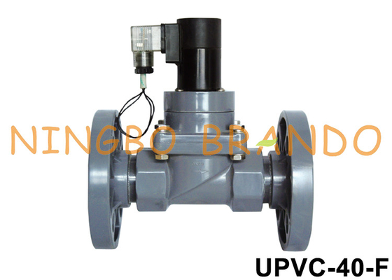 1-1/2'' Flanged UPVC Anti Corrosion Plastic Solenoid Valve AC220V