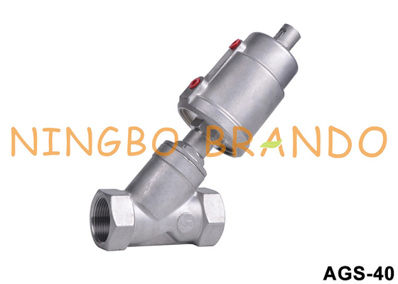 DN40 1-1/2'' Threaded Pneumatic Angle Seat Valve With Actuator