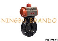 UPVC CPVC Pneumatic Operator Plastic Butterfly Valve With Actuator