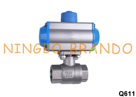 2 Way Thread Port Pneumatic Actuator Ball Valve Stainless Steel