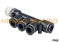 PKB Male Triple Branch Plastic Pneumatic Hose Fittings Push In