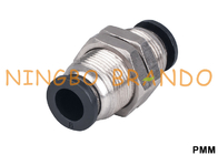 PMM Series Straight Pneumatic Hose Fittings Equal Two Hexagon Nuts