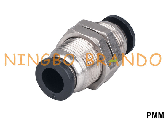 PMM Series Straight Pneumatic Hose Fittings Equal Two Hexagon Nuts