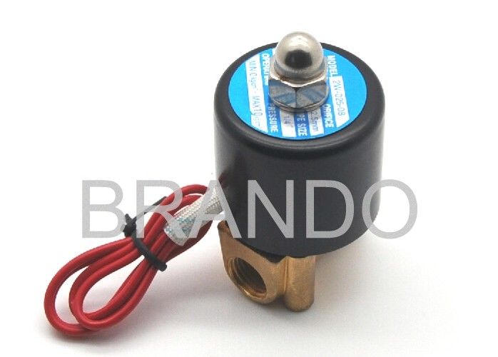 24 Volt DC Mini Magnetic Solenoid Water Valve Stainless Steel / Brass Material 2W025-08