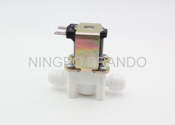 Fast Fitting PP POM DC 24V RO Solenoid Valve For Purifier System 0 - 100°C Working Temp