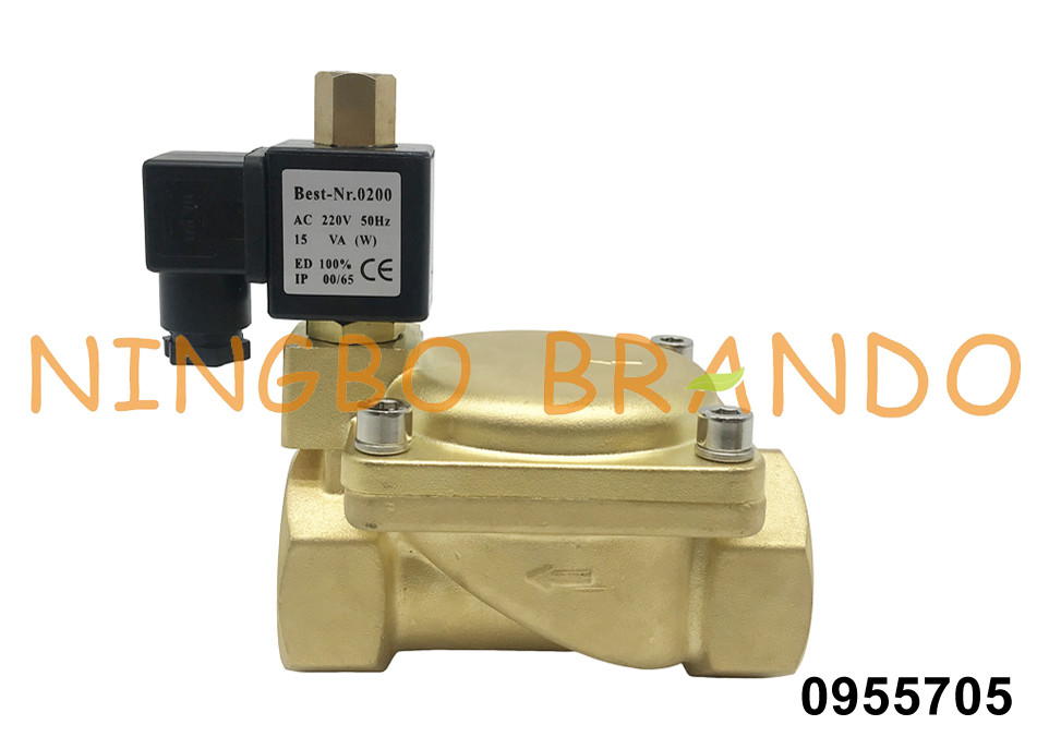0955705 1 1/2'' 16 bar 2 Way Brass Solenoid Valve Normally Open 24V 110V 220V