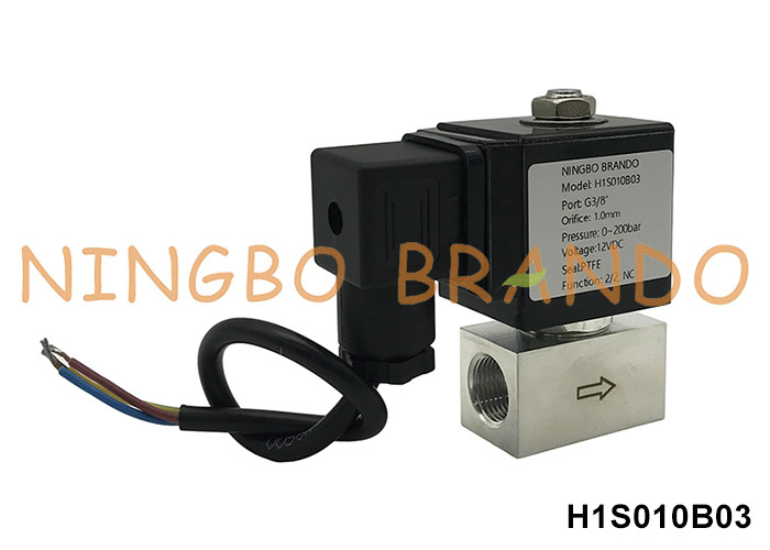 200 bar Water Air Gas High Pressure Solenoid Valve 1/4'' 3/8'' 12VDC 24VDC