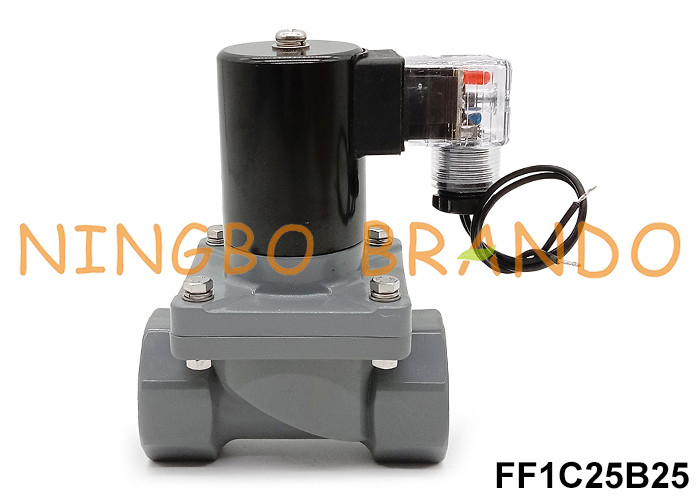 DN25 1'' Anti Corrosive CPVC Solenoid Valve For Chemicals Acid Alkali