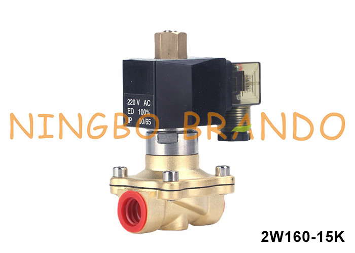 1/2'' Normally Open Brass Solenoid Valve For Water Air Gas Liquid 24VDC 220VAC