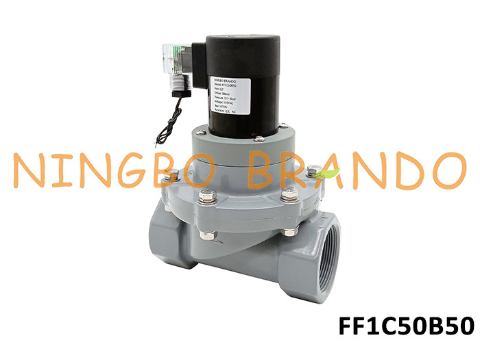 2'' CPVC Anti Corrosive Solenoid Valve For Chemicals Acid Alkali 24V 220V