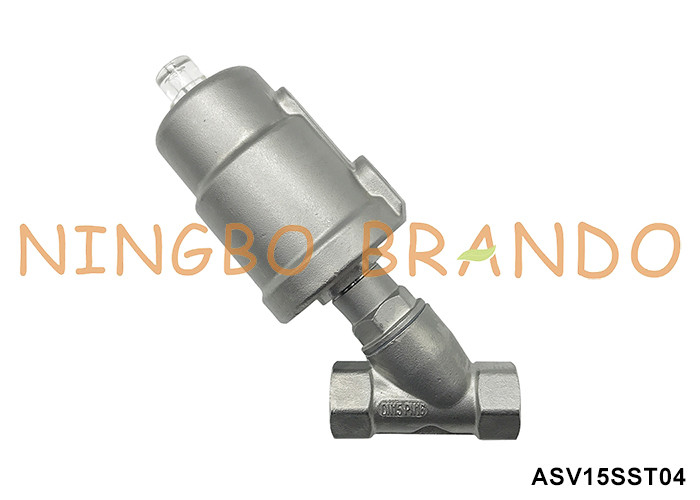 1/2'' DN15 PN16 Thread Pneumatic Angle Seat Valve Single Acting Normally Closed