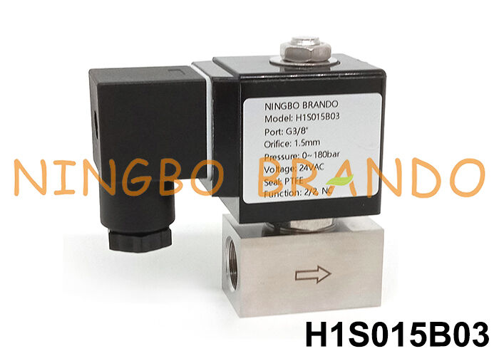 250 bar 3/8'' High Pressure Solenoid Valve with Stainless Steel Body 220VAC 110VAC