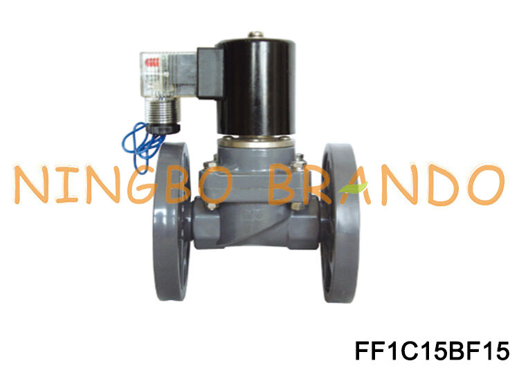 DN15 CPVC Acid Resistant Anti Corrosive Solenoid Valve Flange Type 220V