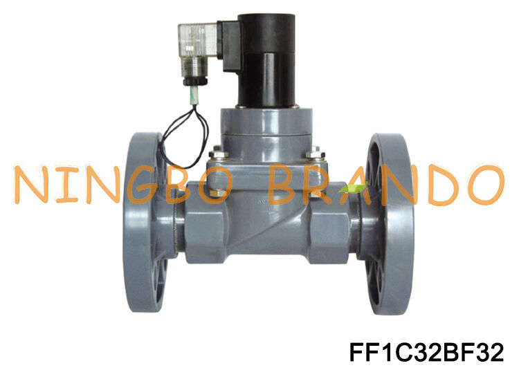 DN32 Flanged CPVC Anti Corrosion Solenoid Valve 1-1/4'' 220V 110V 24V