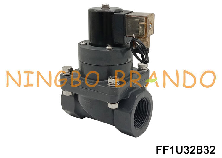 1-1/4'' UPVC Chemical Anti Corrosion Electric Solenoid Valve DN32