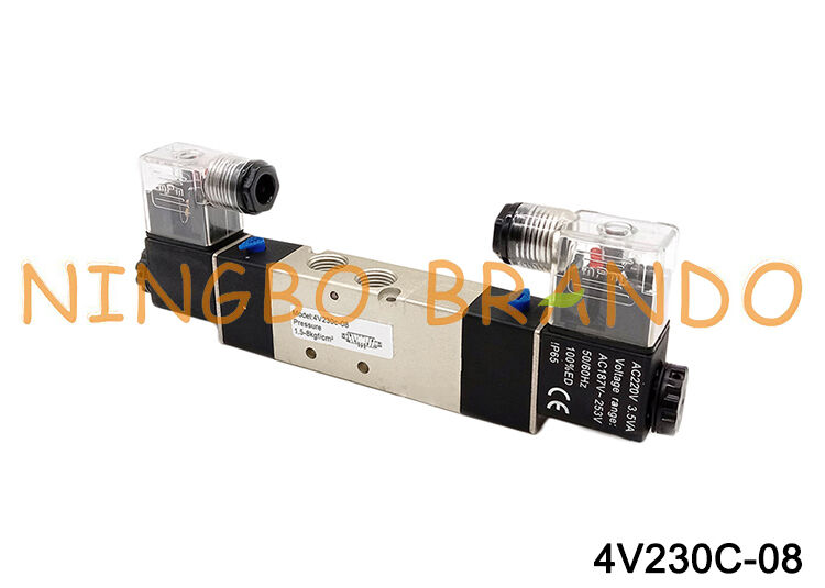 Pneumatic Solenoid Air Valve 4V230C-08 12V/24V/110V/220V 5 Way 3 Position