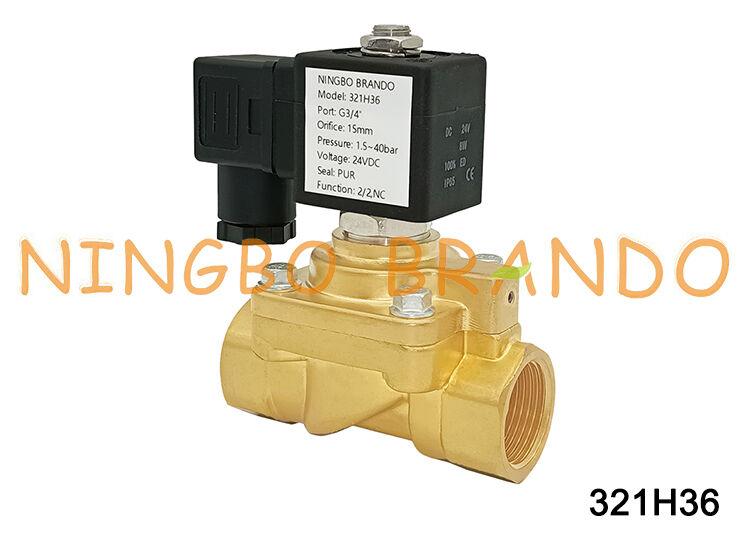 321H36 Parker Type H Series Solenoid Valve 1.5 To 50 Bar Brass High Pressure Valve