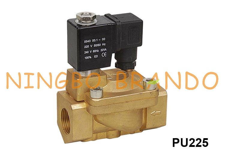 Shako Type Brass Solenoid Valve 1 1/4&quot; PU225-012 1 1/2'' PU225-14 220V AC 24V DC