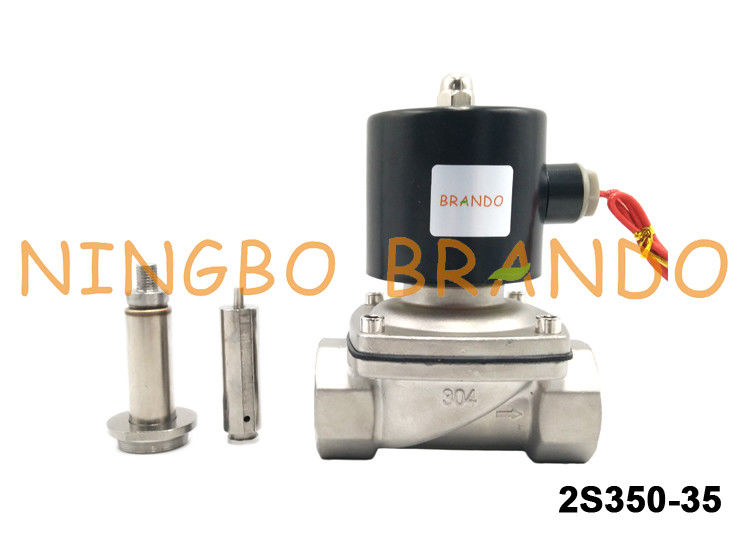 UNI-D Type SUW-35 2S350-35 G1-1/4&quot; Stainless Steel Semi-Direct Solenoid Valve DC24V AC220V