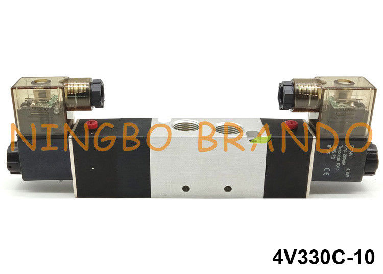 3/8'' 5/3 Way Pneumatic Solenoid Valve 4V330C-10 Airtac Type 24V 12V