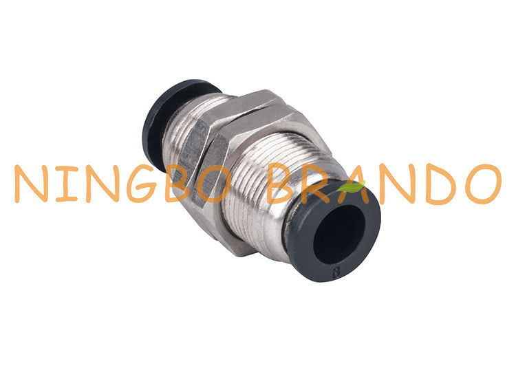 1/4'' 8mm Bulkhead Union Push To Quick Connect Pneumatic Hose Fittings