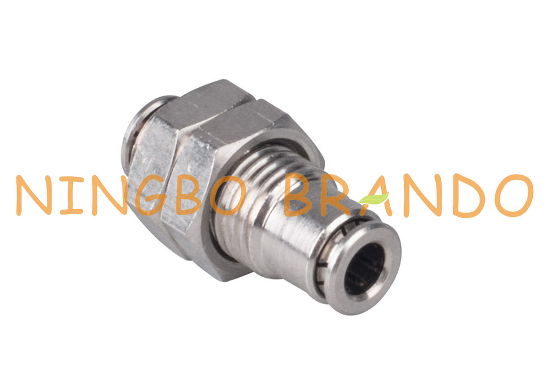 Bulkhead Union Brass Pneumatic Quick Connect Fittings 1/8'' 1/4'' 3/8'' 1/2''
