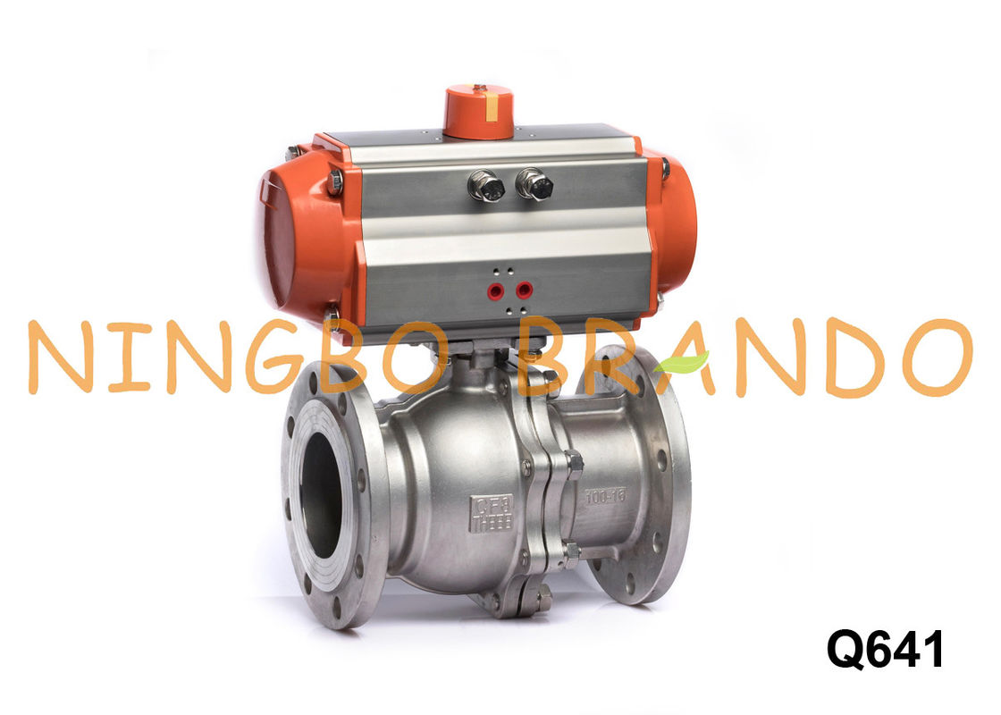 4'' Pneumatic Actuated Flange Ball Valve Stainless Steel 304
