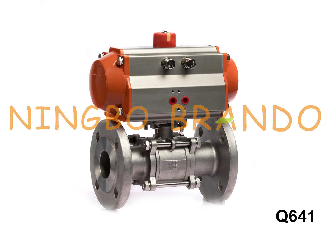 1'' Stainless Steel 304 Flanged Ball Valve With Pneumatic Actuator
