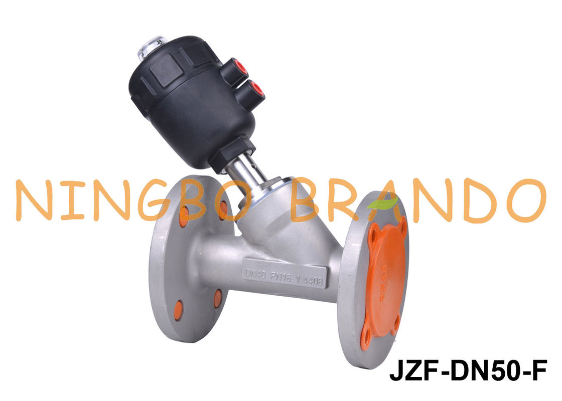 DN50 2'' Flanged Air Actuated Angle Seat Piston Valve Pneumatic