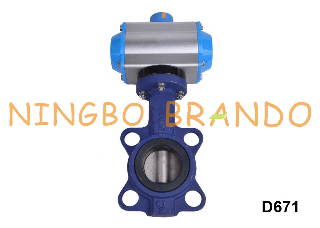 Cast Iron Pneumatic Actuator Wafer Type Butterfly Valve 2'' DN50