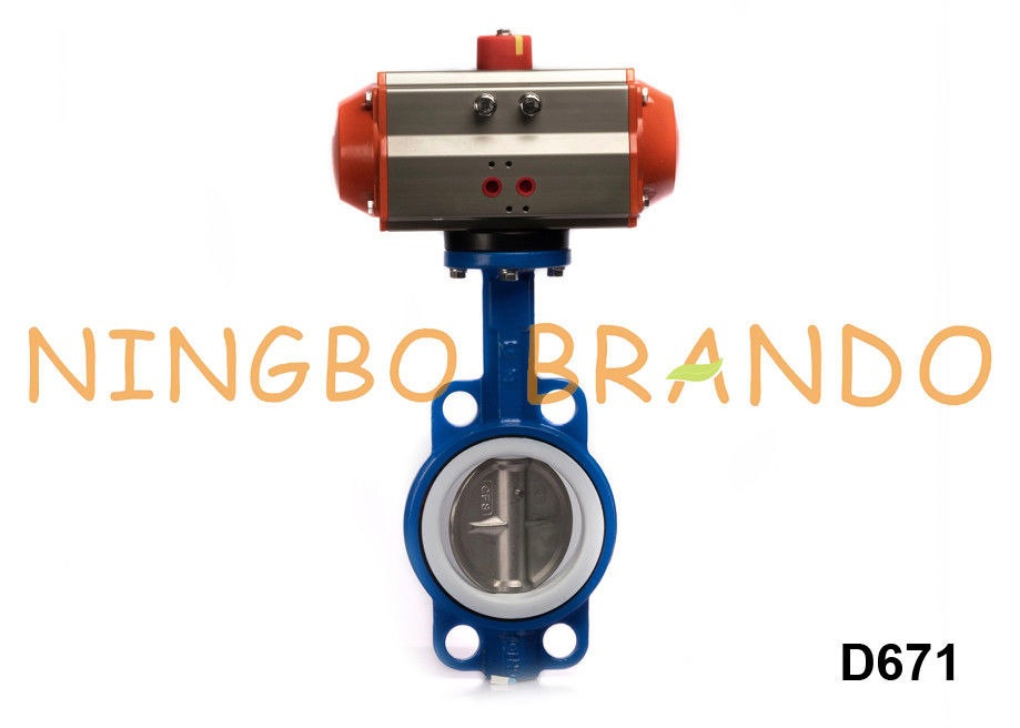 2'' DN50 Air Actuated Wafer Butterfly Valve With Pneumatic Actuator