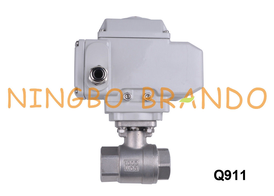 1'' Thread 2 Way Electric Actuated Ball Valve Stainless Steel 24V 220V