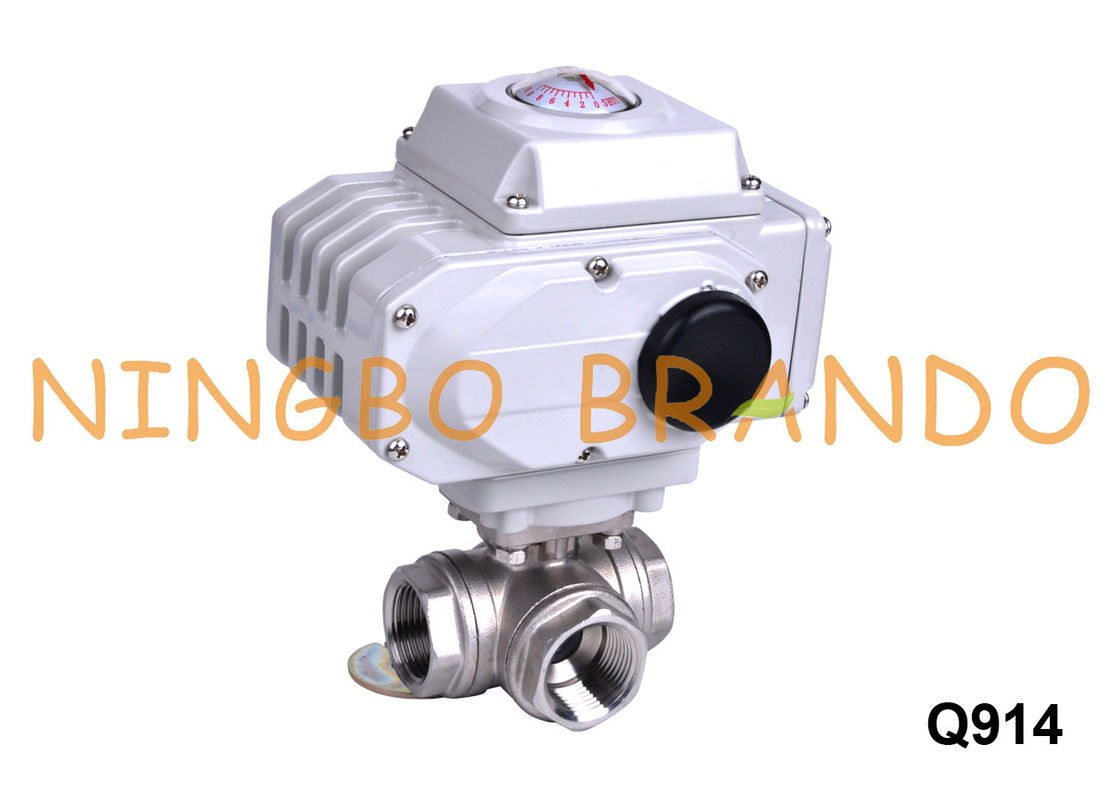 1'' Stainless Steel 3 Way Ball Valve With Electric Actuator 24V 220V