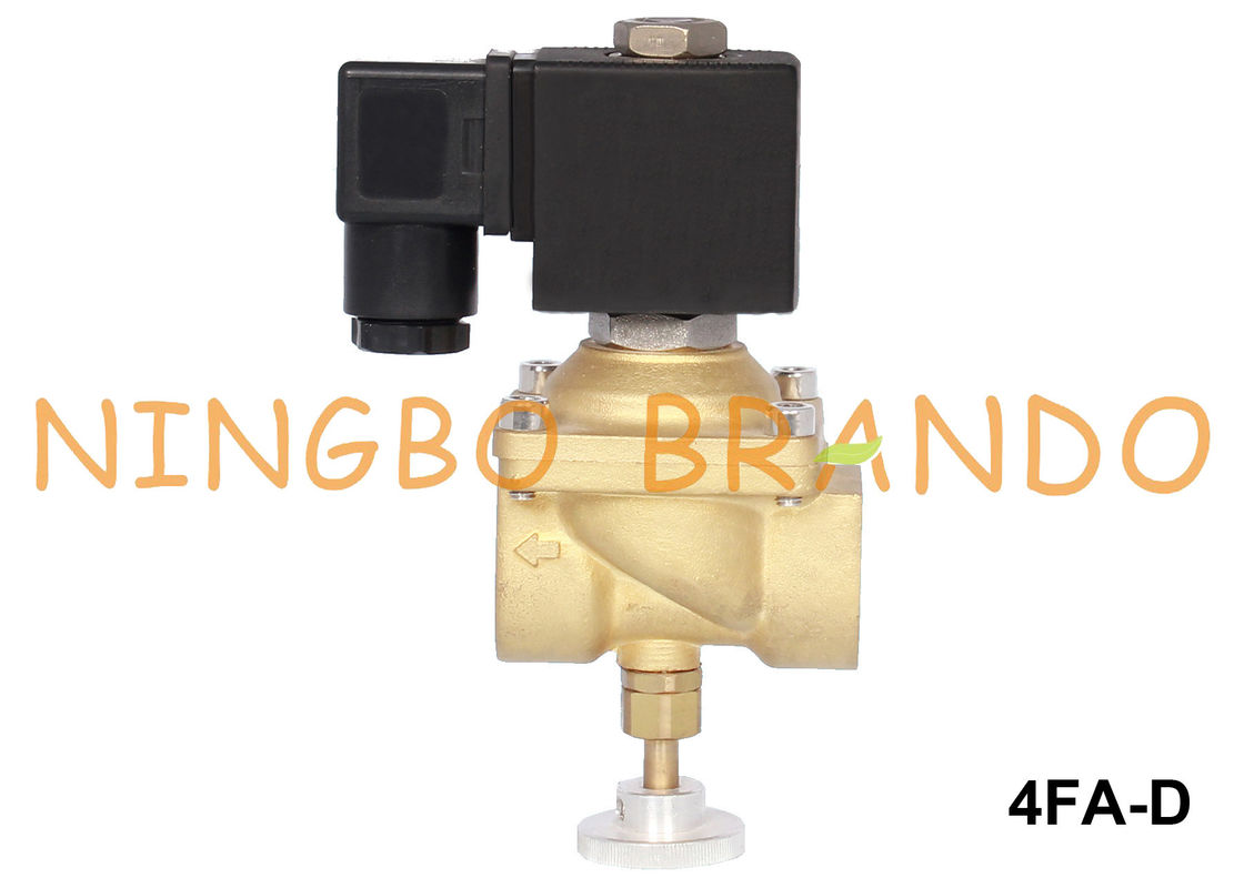 1'' Brass Solenoid Valve For LPG Natural Gas Coal Gas 24V DC 220V AC