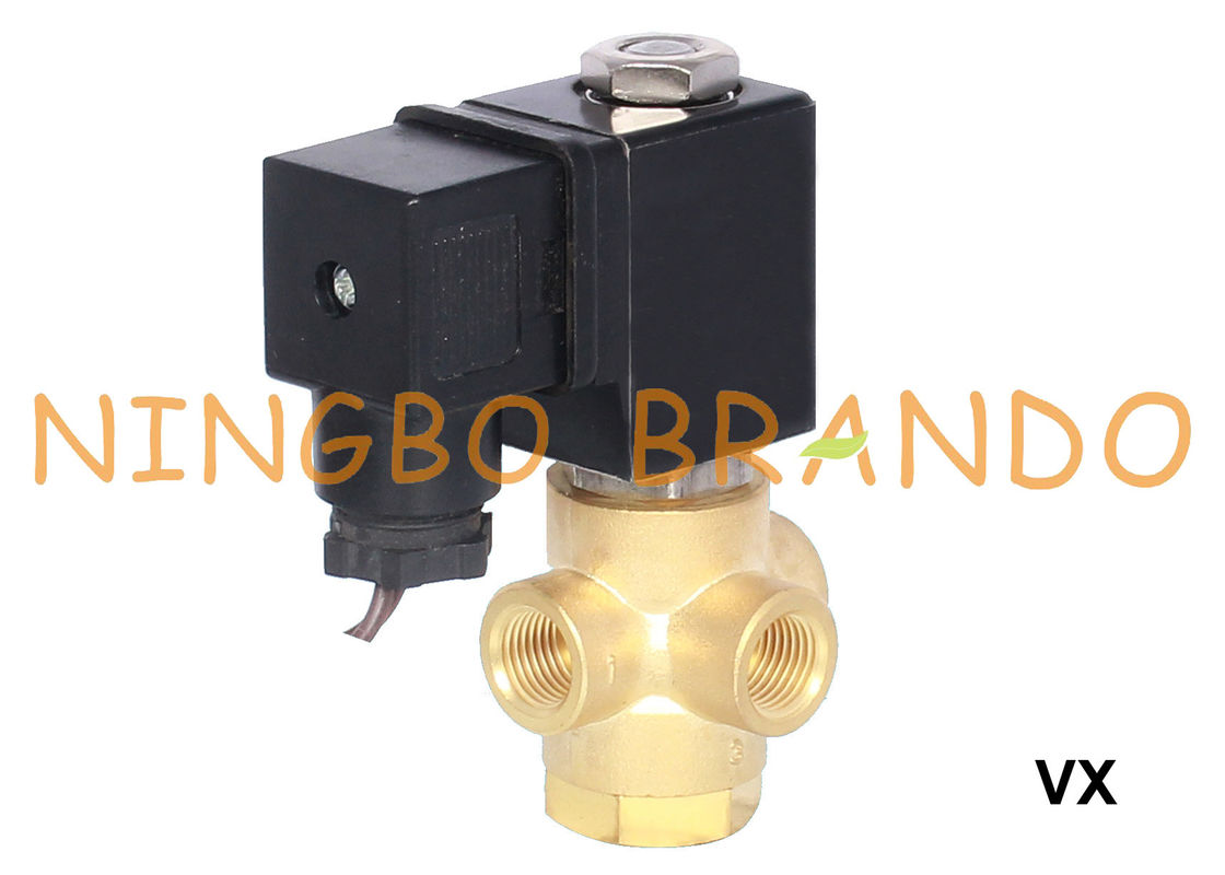 3 Way Brass Solenoid Valve Normally Closed 1/8'' 1/4'' 12V 24V 110V 220V