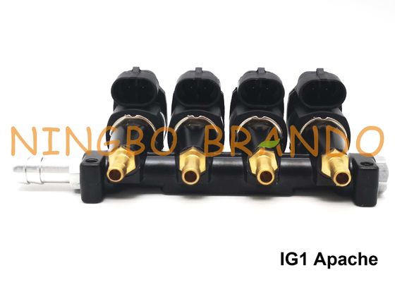 IG1 Apache OMB Type LPG / CNG Rail Injectors HD 4 Cylinders 3 Ohms DC12V