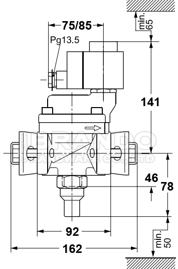 EVRA 25 JS1025 Danfoss Type Ammonia Refrigeration Solenoid Valve 032F6226