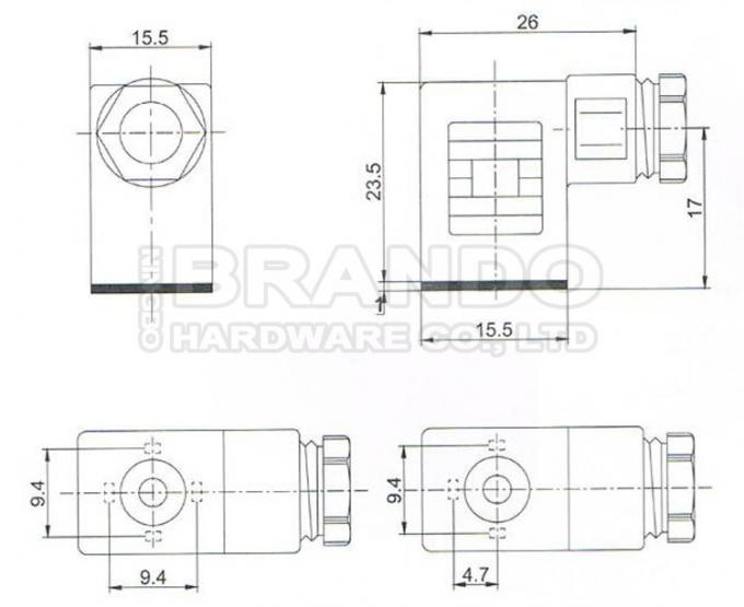 Solenoid Valve Coil Electrical Connectors DIN 43650 Form A DIN 43650A