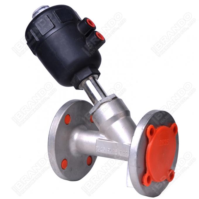 DN40 1 1/2'' Flanged Air Actuated Angle Seat Piston Valve Pneumatic