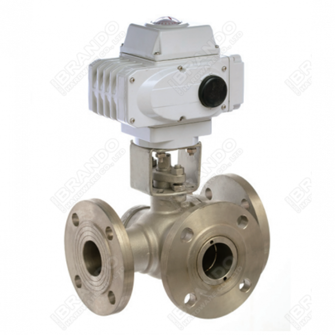 EPDM Seat Electric Actuator Double Flange Butterfly Valve 8'' DN200