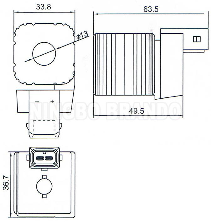 Parker Hydraulics 12 VDC Solenoid Coil For 1/2" Cartridge Valve - CCP012D 19W 2 Pin