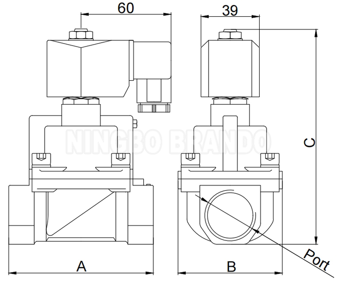 Hot Water Steam Brass Solenoid Valve 1/2'' 25 bar 185℃ 24VDC 110VAC 220VAC 0