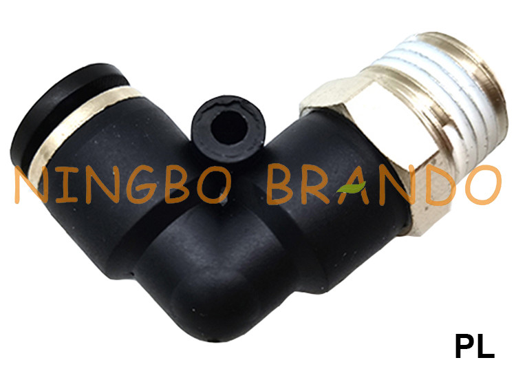 PL 90 Degree Male Elbow Push In Pneumatic Hose Fitting 1/8