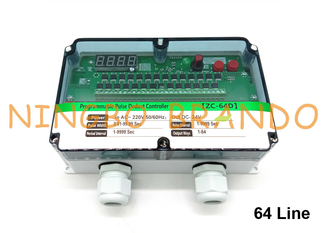 64 Lines Jet Pulse Controller For Dust Collector 220V Input 24V Output