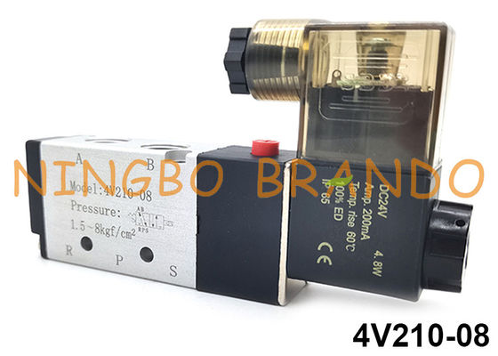 4V210-08 5/2 Way Airtac Type Pneumatic Single Solenoid Valve 24V 110V 220V
