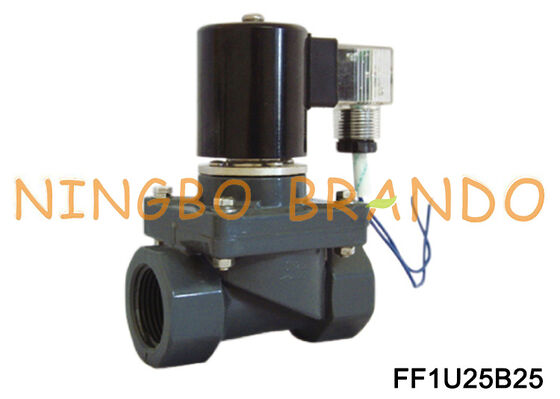1'' UPVC Anti-corrosion Normally Closed Solenoid Valve AC220V AC110V DC24V