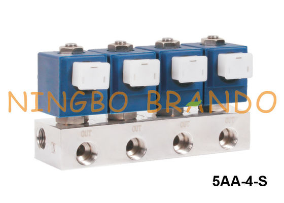 Manifold Mounted Stainless Steel Solenoid Valve 1/4'' 3/8'' 1/2'' 24V 220V